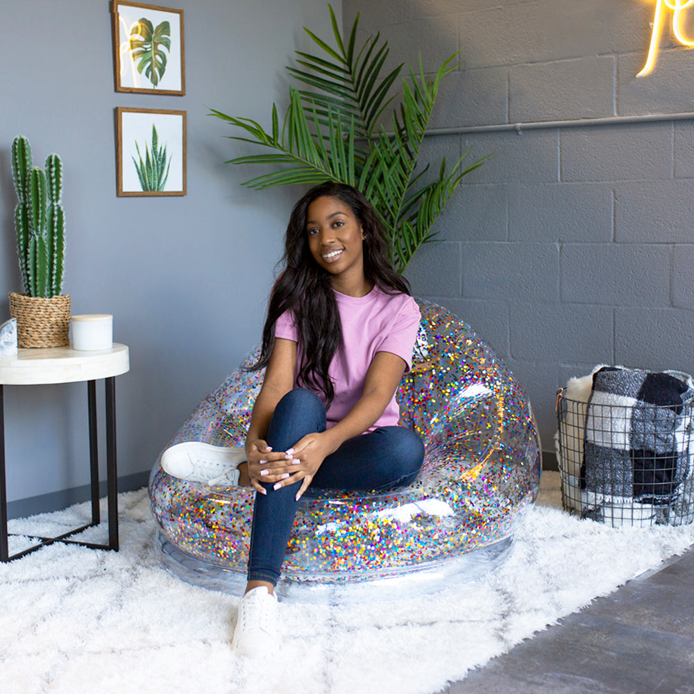 Air Candy Inflatable Multi Color Glitter Chair