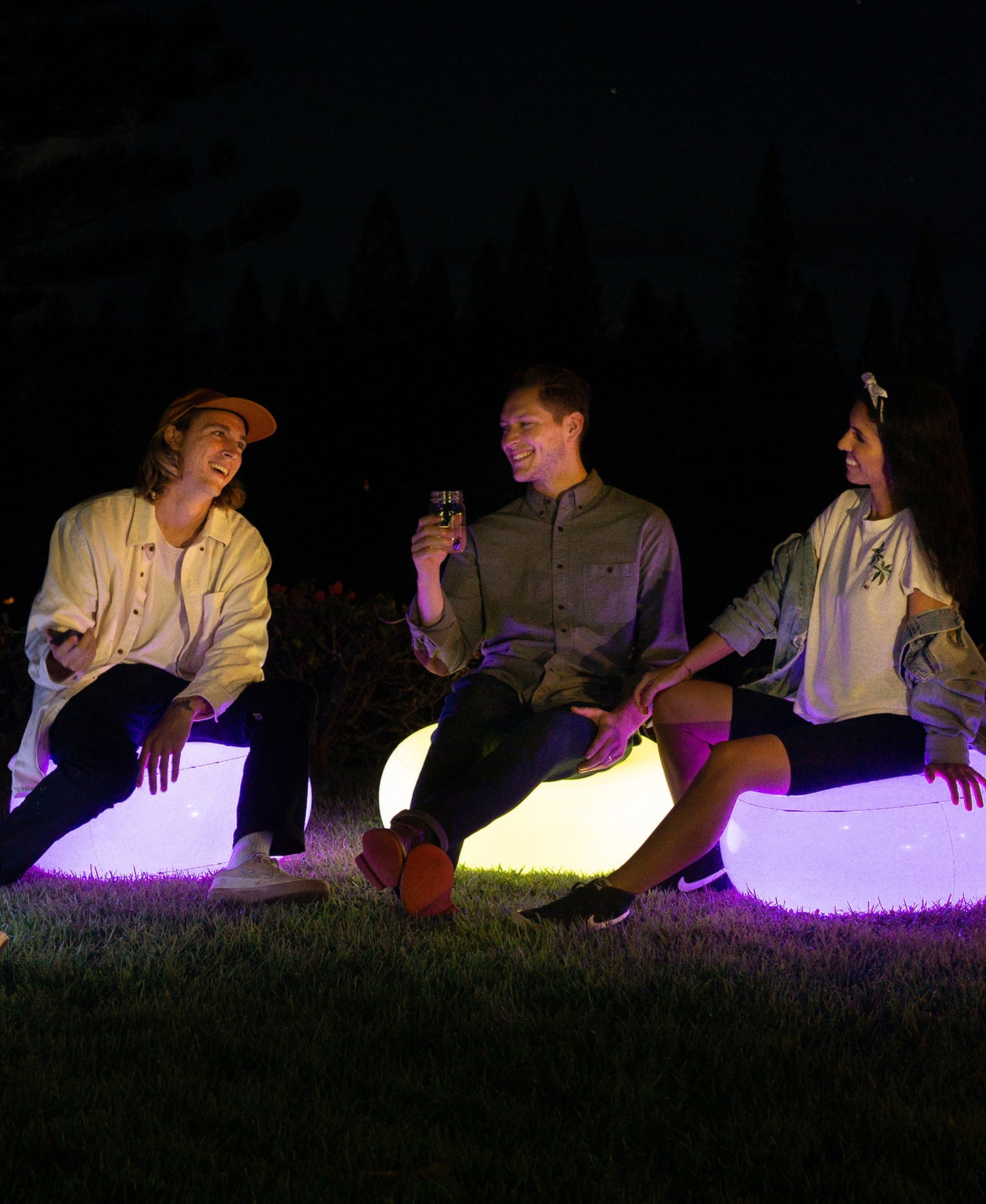 Air Candy Illuminated Color Changing LED Ottoman
