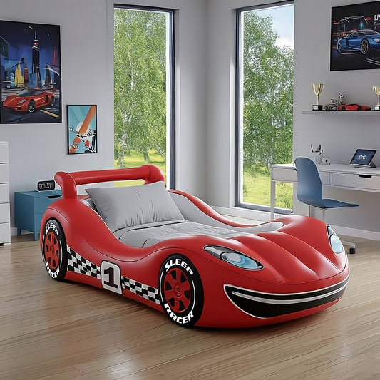 Sleep Racer™ Comfy Cruiser Inflatable RED Illuminated LED Inflatable Car Bed Toddlers Ages 2 to 6