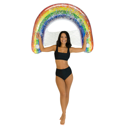 Inflatable Sun Chair Rainbow Classic Glitter PoolCandy