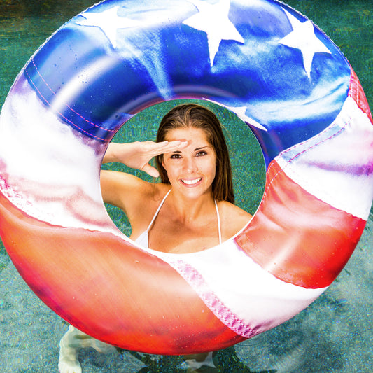 Inflatable American Flag Pool Tube Stars & Stripes 36 Inch