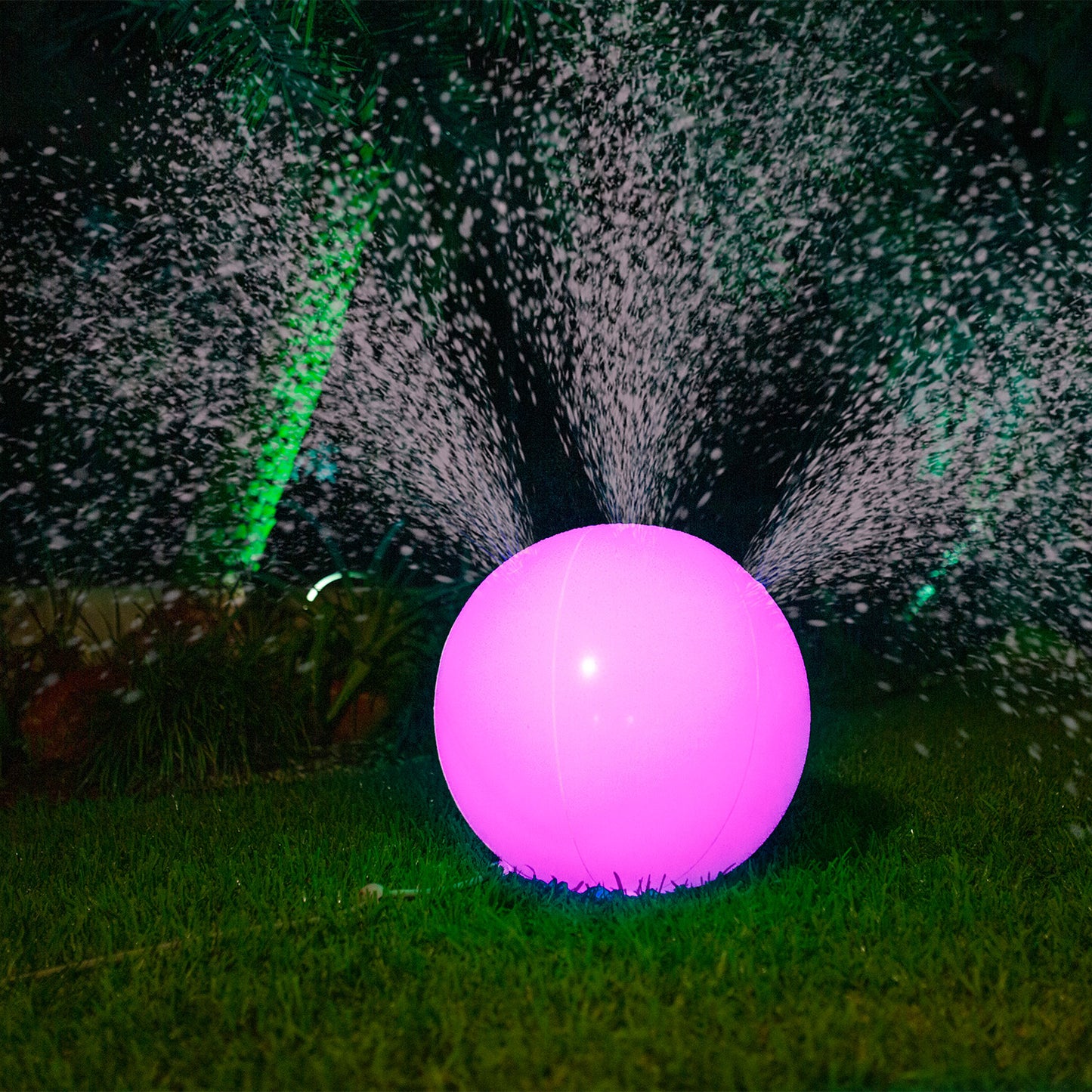 Beach Ball Sprinkler Illuminated LED Color Changing