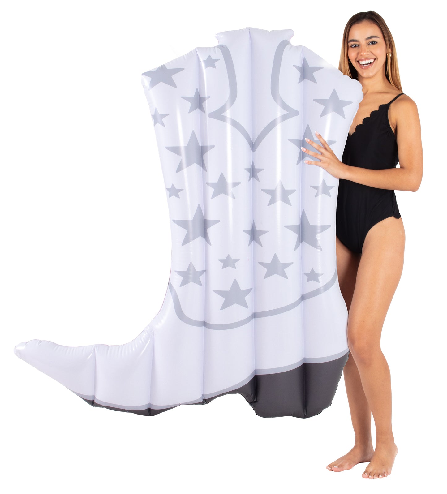 Giant White Cowgirl Boot 54" Pool Float
