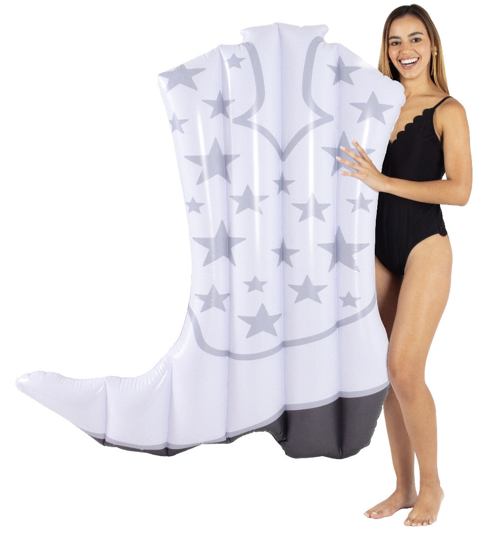 Giant White Cowgirl Boot 54" Pool Float