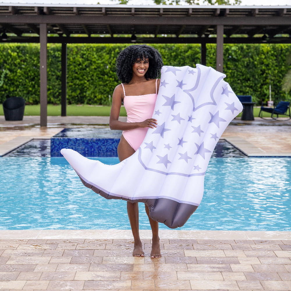 Giant White Cowgirl Boot 54" Pool Float