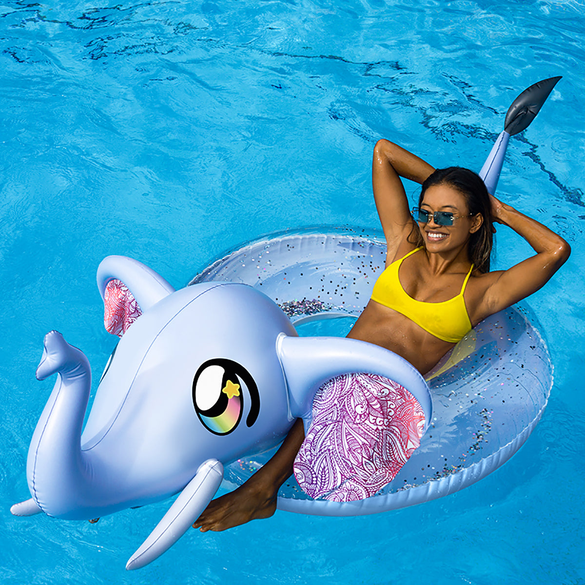 Glitter Elephant Party Animal Pack - 48" Tube with Matching Drink Float