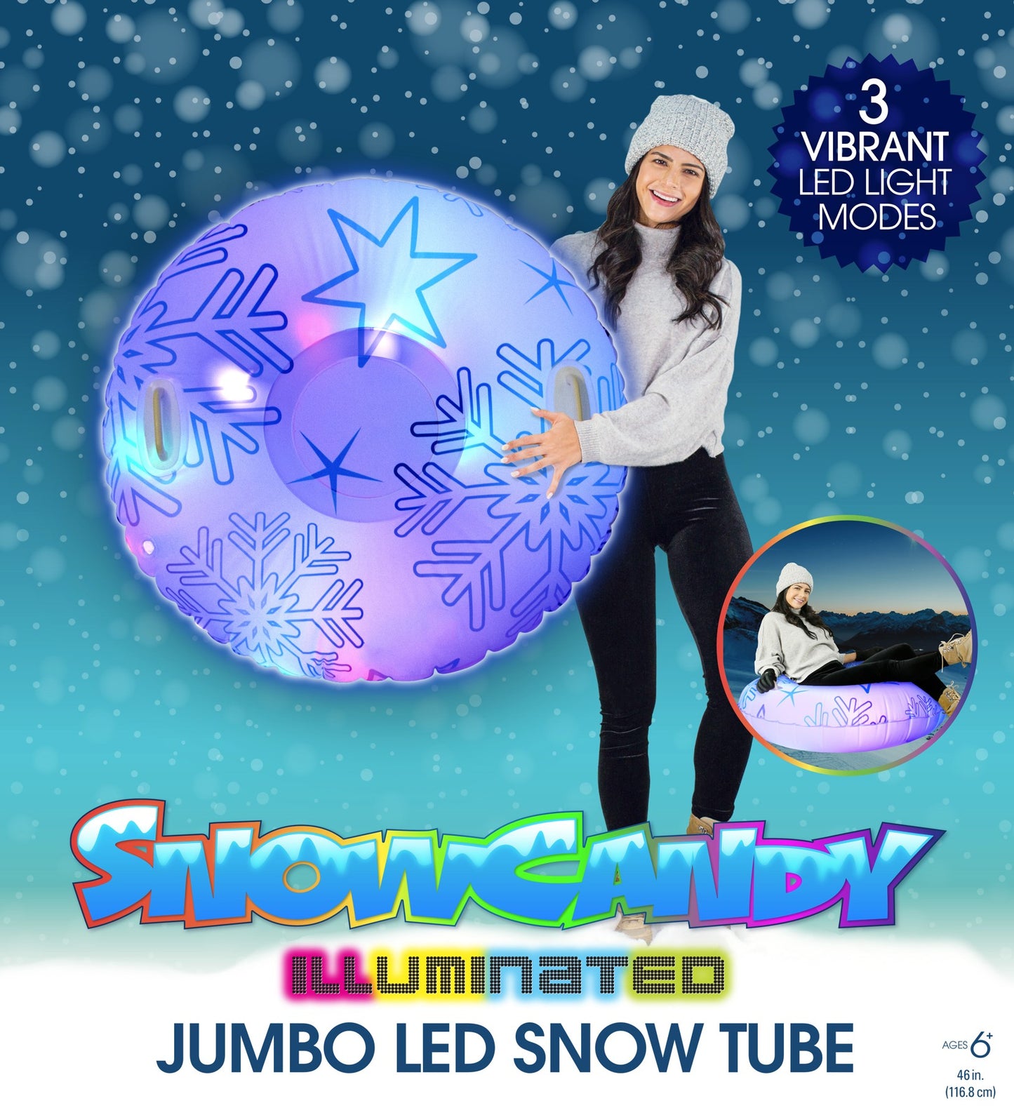 SnowCandy Illuminated Jumbo LED Snow Tube