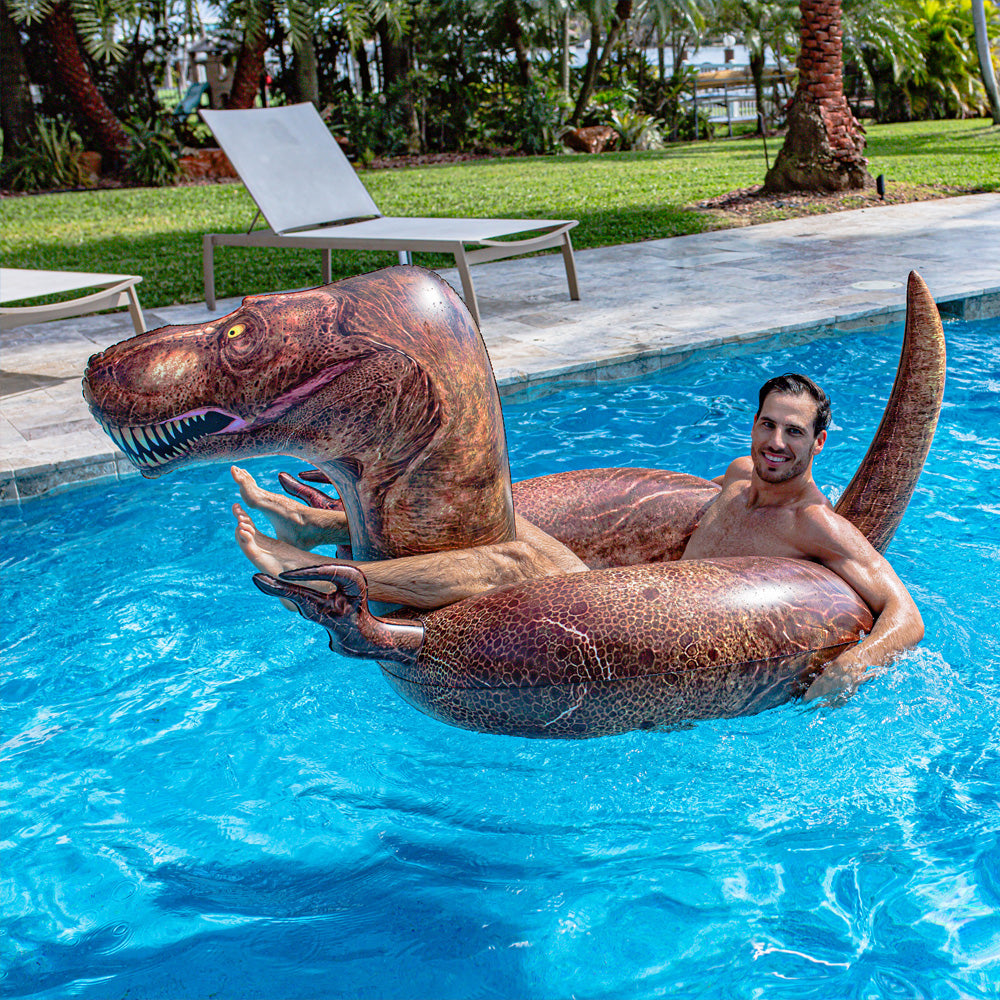 PoolCandy T-Rex Dinosaur Pool Float – Jumbo 48” RealPrint® Edition – The Ultimate Apex Float
