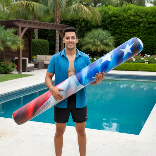 Inflatable Stars & Stripes Pool Noodle Float Giant Size