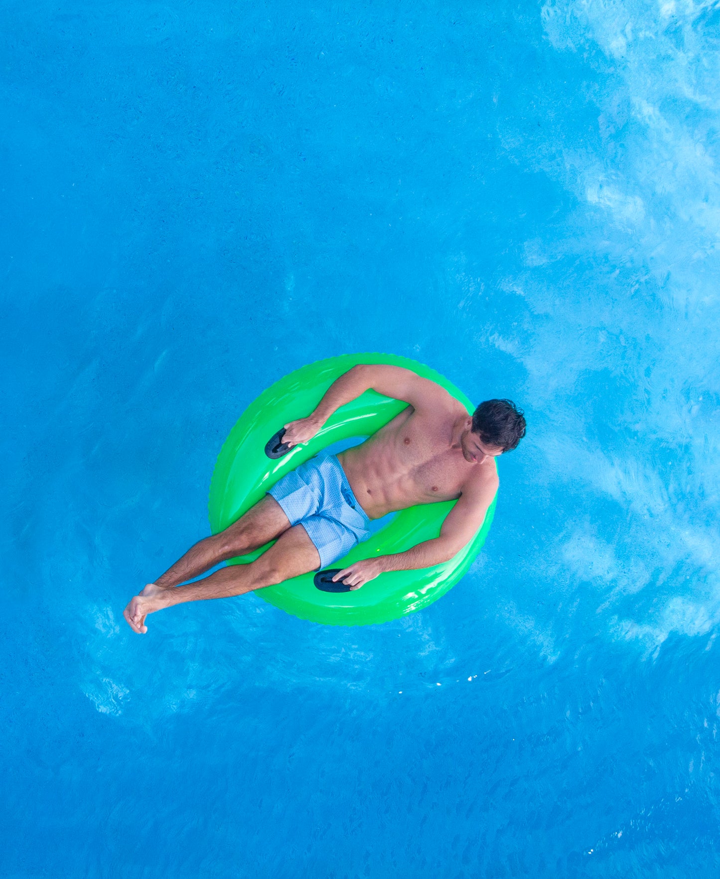 Green Transparent Inflatable Pool Tube with Pro Handles, 48" Diameter Made by PoolCandy