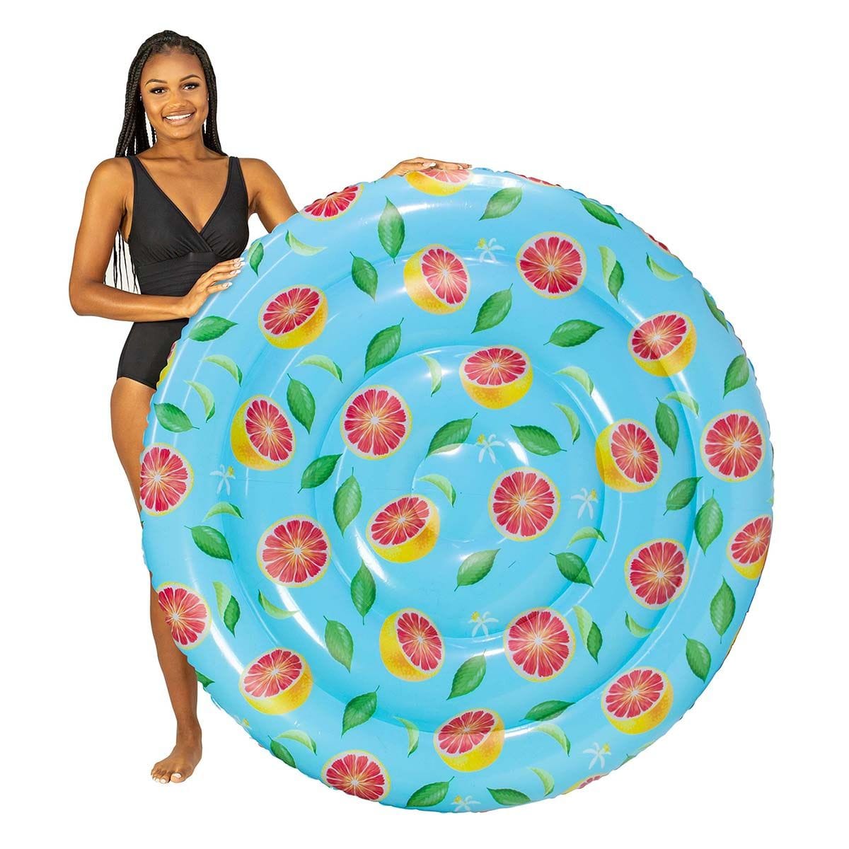 Inflatable Grapefruit Island Pool Float Giant Size