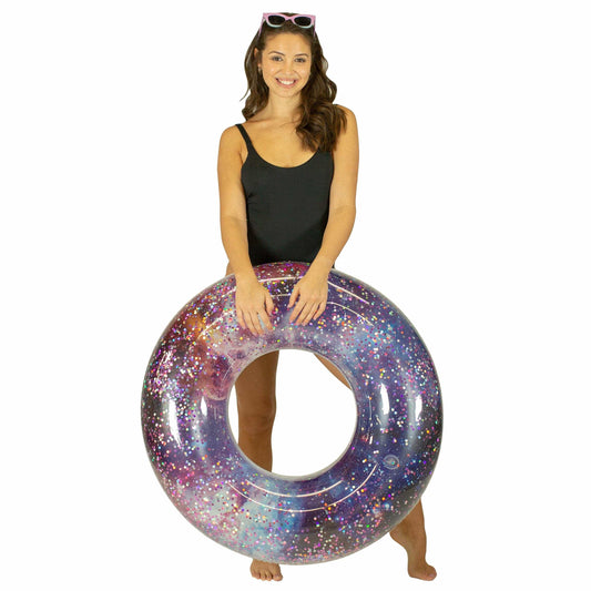 Pink Glitter Deep Space Galaxy | Pool Tube - PoolCandy