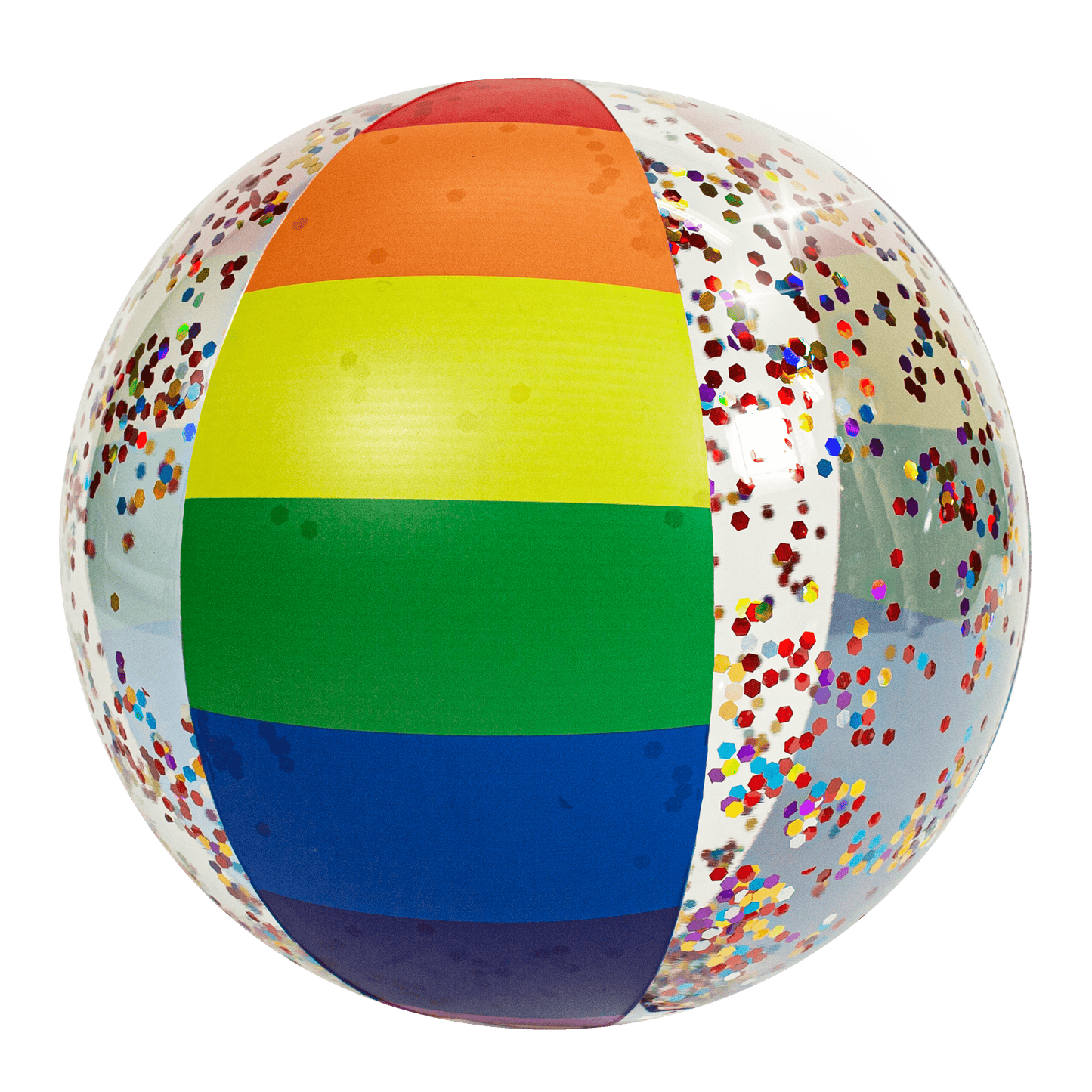Inflatable Beach Ball Classic Rainbow Glitter PoolCandy