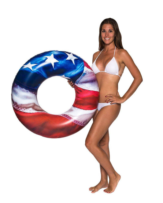 Inflatable American Flag Pool Tube Stars & Stripes 36 Inch