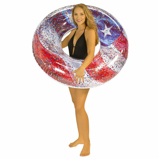 Inflatable Pool Tube Stars & Stripes Glitter PoolCandy