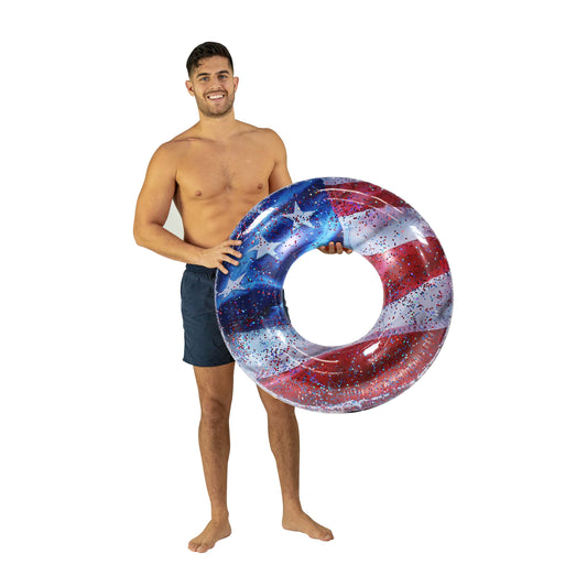 Stars & Stripes 36" Glitter Pool Tube