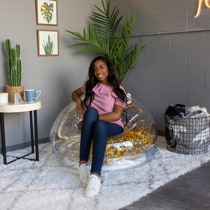 Air Candy Inflatable Gold Glitter Chair