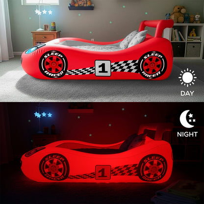 Sleep Racer™ Comfy Cruiser Inflatable RED Illuminated LED Inflatable Car Bed Toddlers Ages 2 to 6
