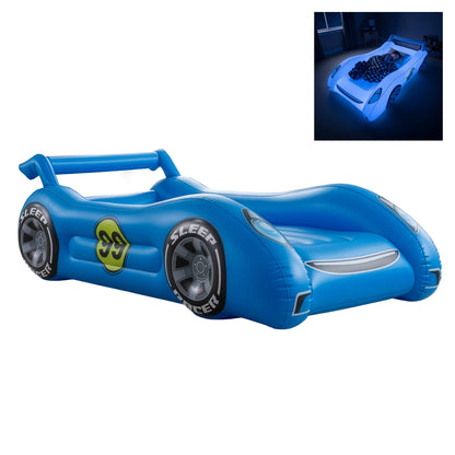 Sleep Racer Dream Car - Blue Illuminated LED Inflatable Car Bed Ages 3 to 12