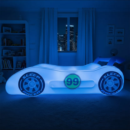 Sleep Racer Dream Car - Blue Illuminated LED Inflatable Car Bed Ages 3 to 12