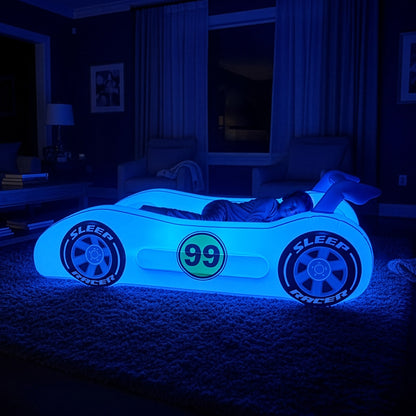 Sleep Racer Dream Car - Blue Illuminated LED Inflatable Car Bed Ages 3 to 12