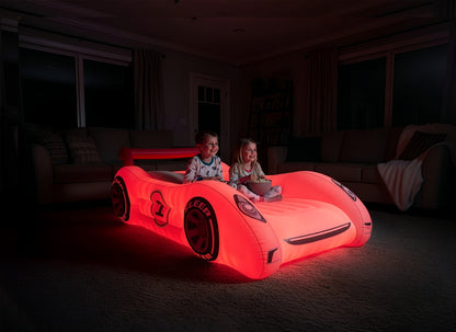 Sleep Racer Dream Car - Red Illuminated LED Inflatable Car Bed Age 3 to 12