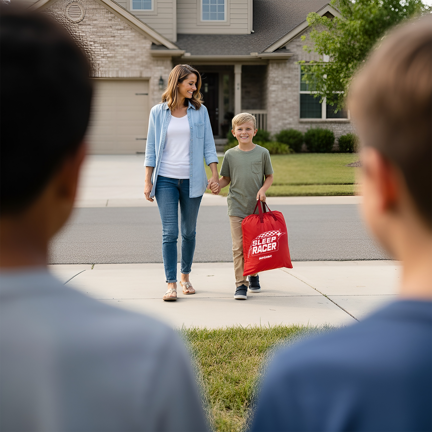 Sleep Racer Dream Car - Red Illuminated LED Inflatable Car Bed Age 3 to 12