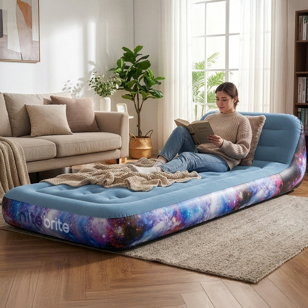 Galaxy bed Twin Sized Illuminated LED Air Bed featuring the Carina Nebula - Webb Telescope