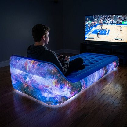 Galaxy bed Twin Sized Illuminated LED Air Bed featuring the Carina Nebula - Webb Telescope