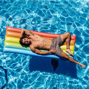 Classic Rainbow Illuminated LED Deluxe Pool Raft - 74 x 30