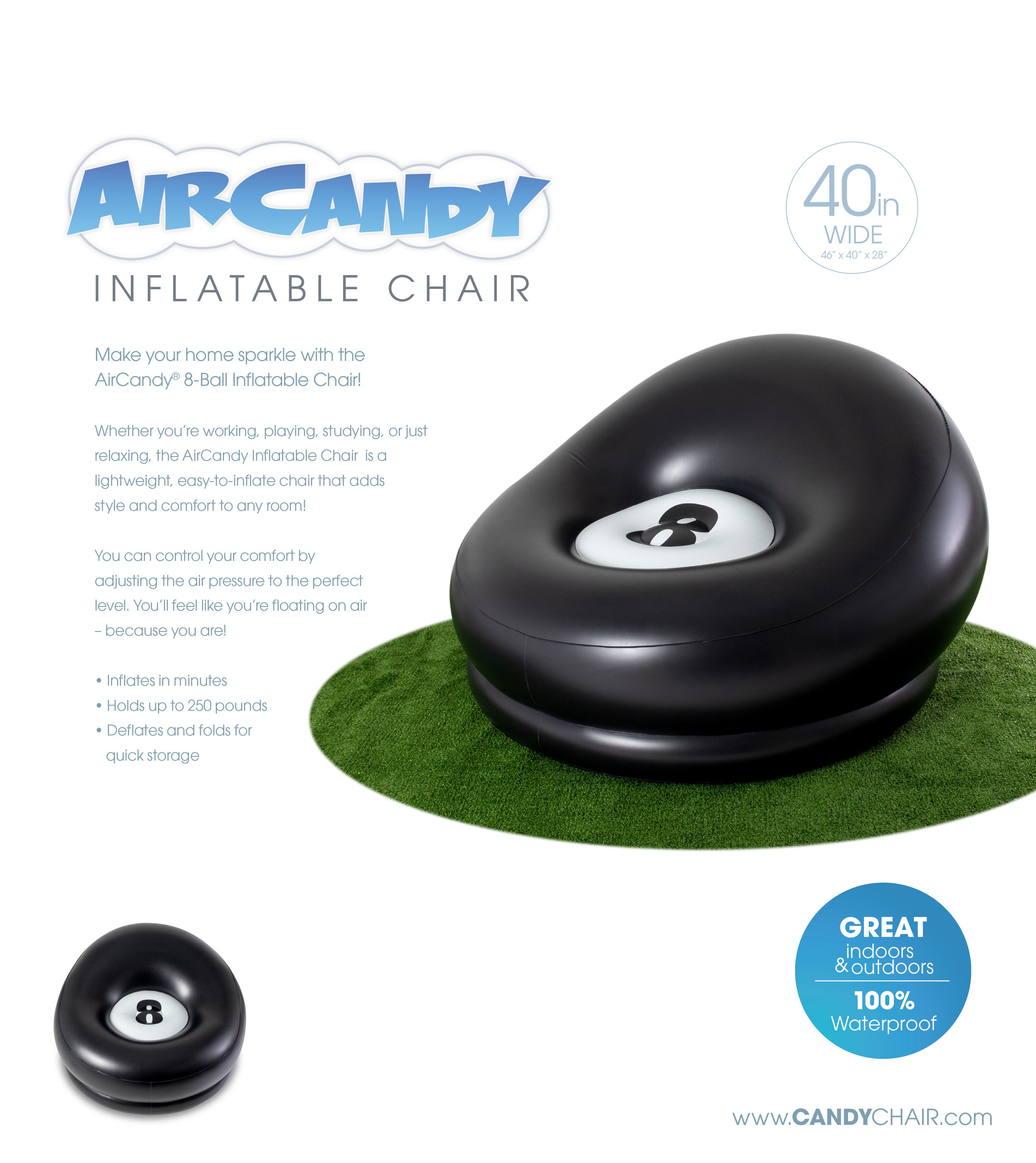 AirCandy BloChair - 8-Ball Inflatable Chair