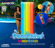 Classic Rainbow Illuminated LED Deluxe Pool Raft - 74 x 30"