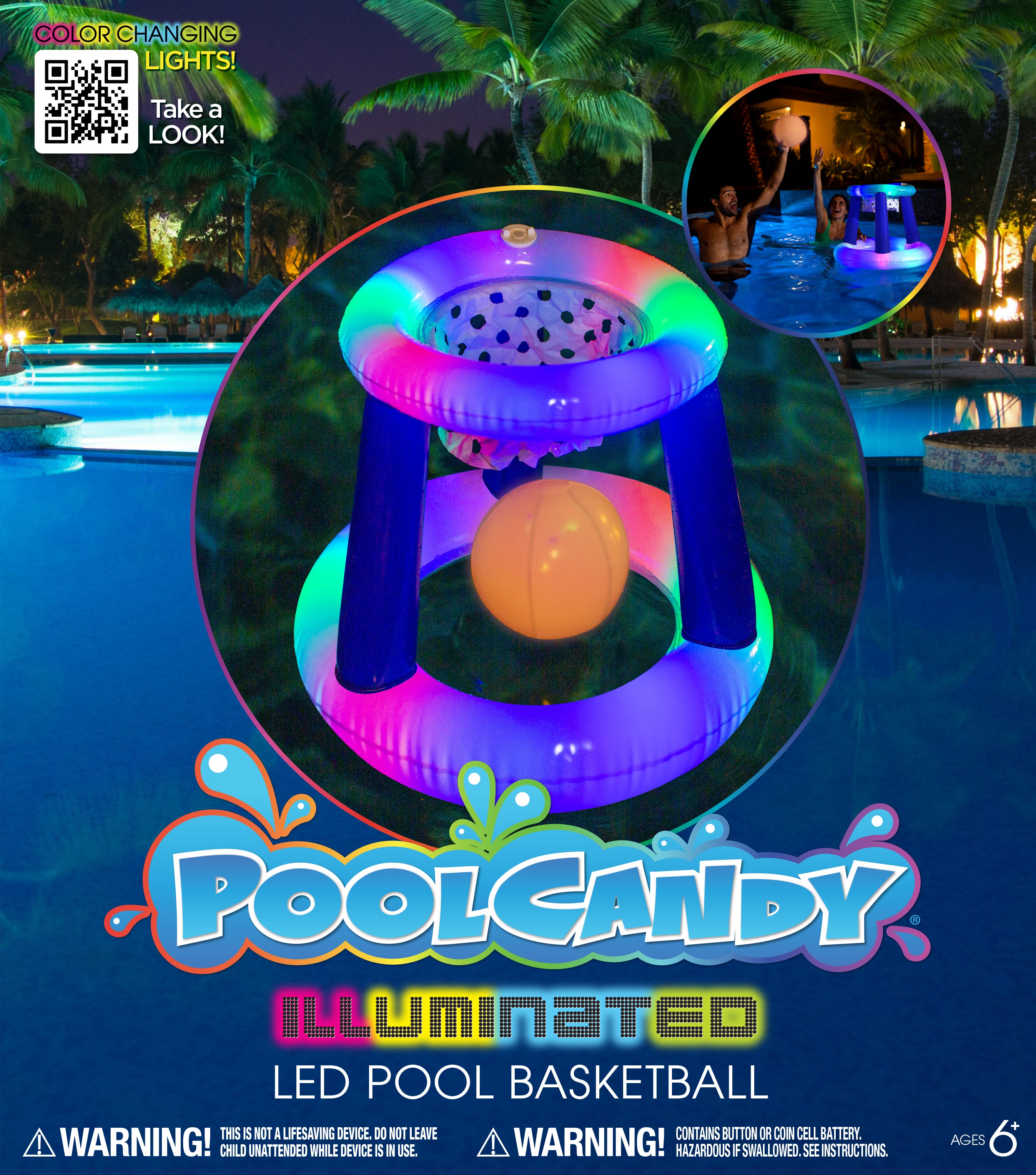 Illuminated Floating LED Basketball Set