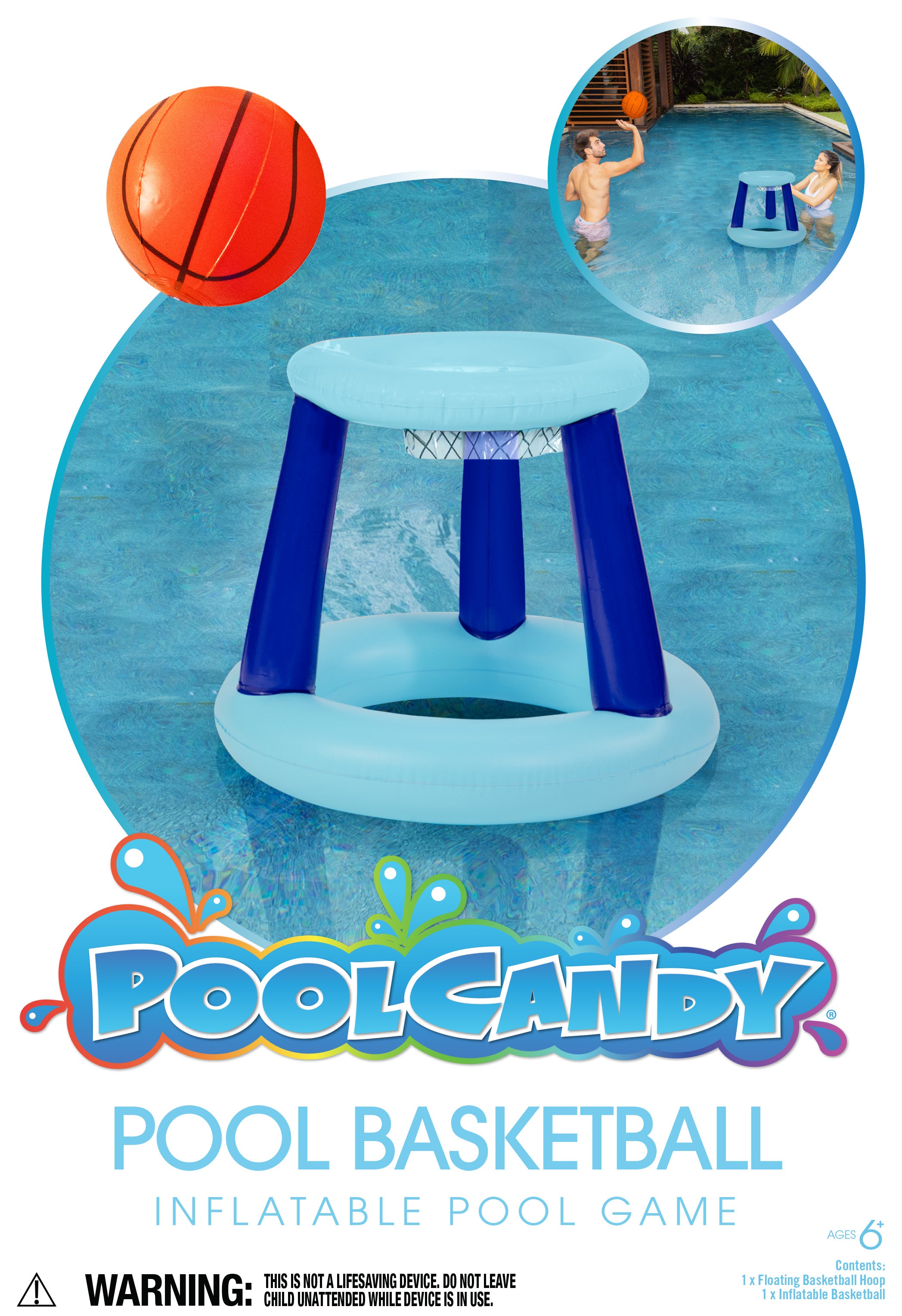 PoolCandy Jumbo Floating Basketball Set