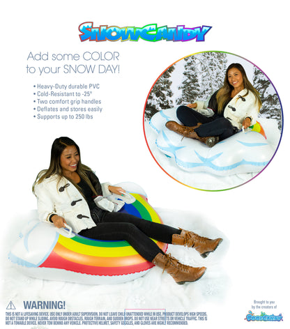 SnowCandy Arctic Rainbow Inflatable Snow Tube