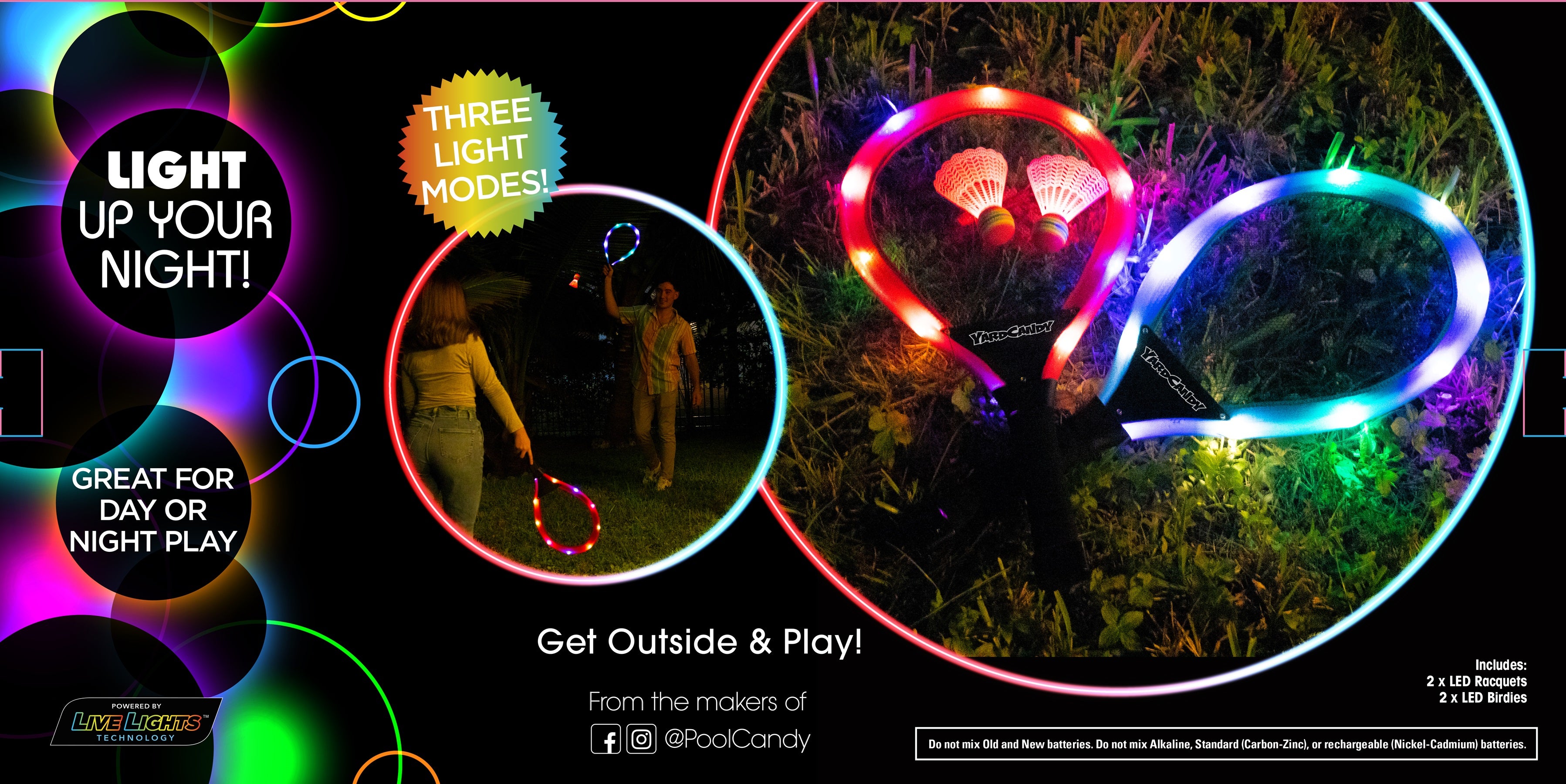 Yardcandy Illuminated LED Badminton Set -2