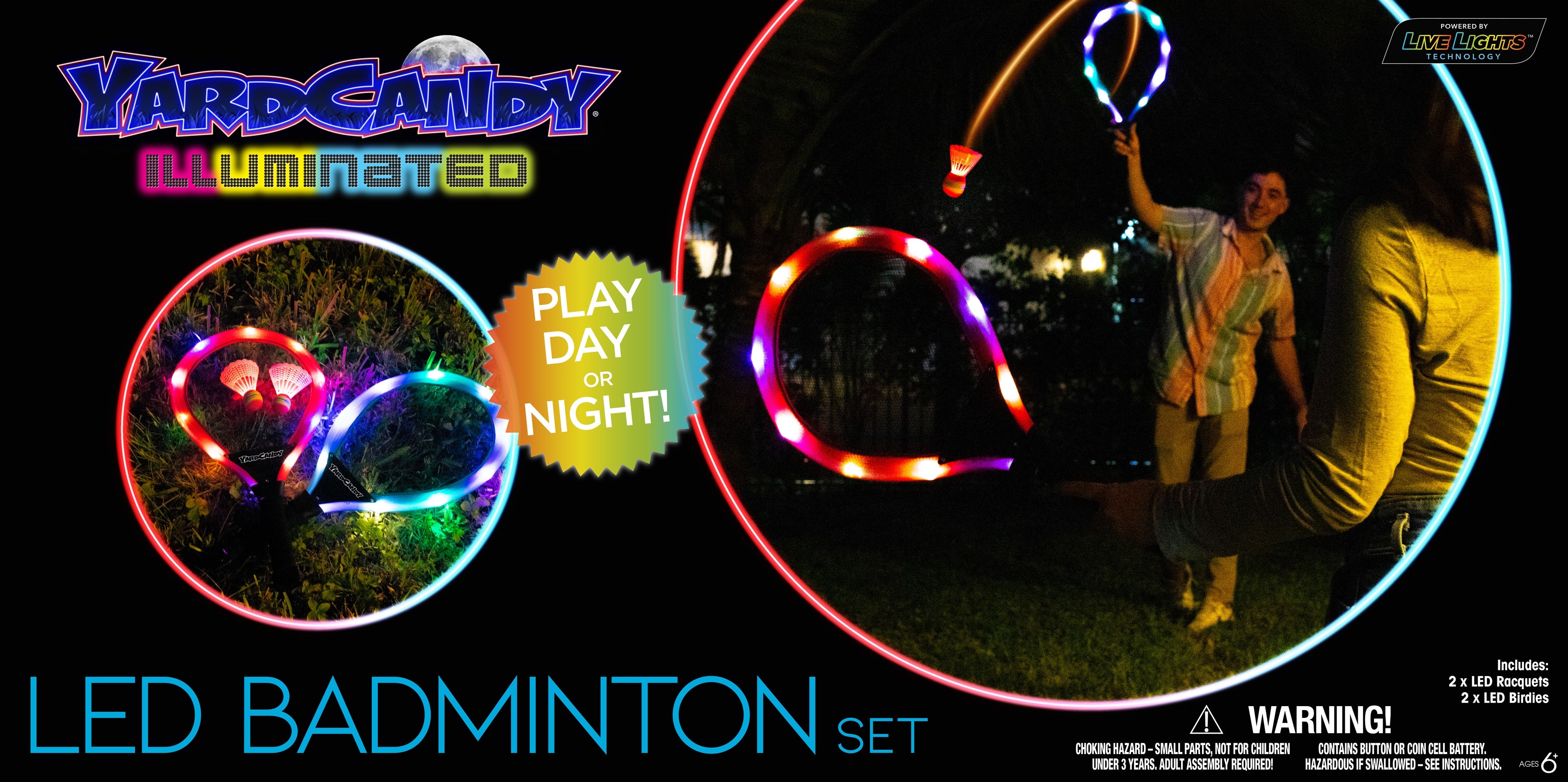 Yardcandy Illuminated LED Badminton Set -2