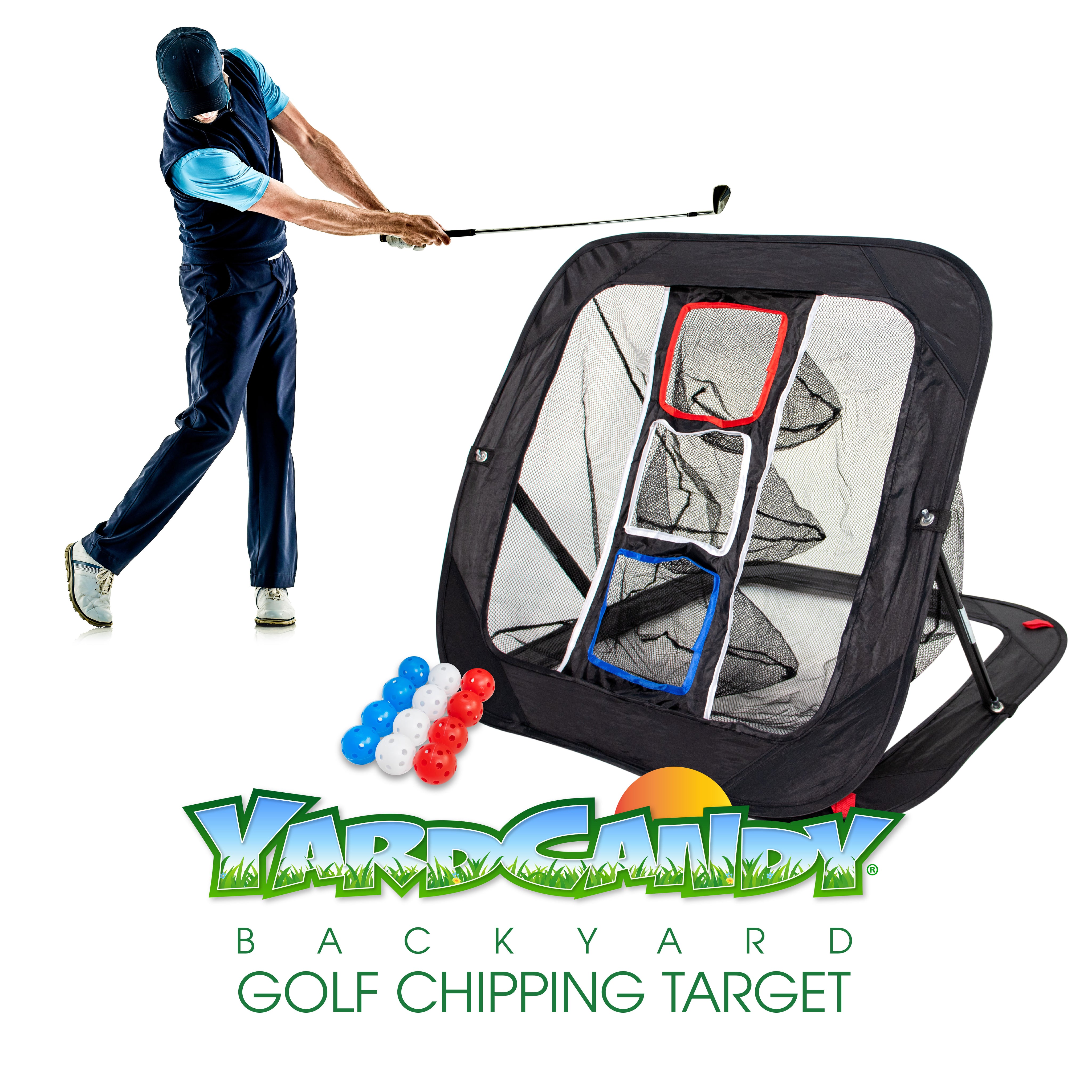 YardCandy Golf Chipping Net with 12 Practice Balls