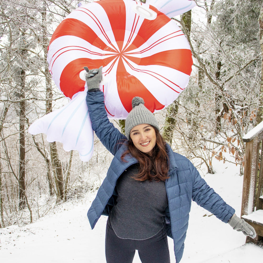 Peppermint Candy Inflatable Snow Sled 42 inch by SnowCandy