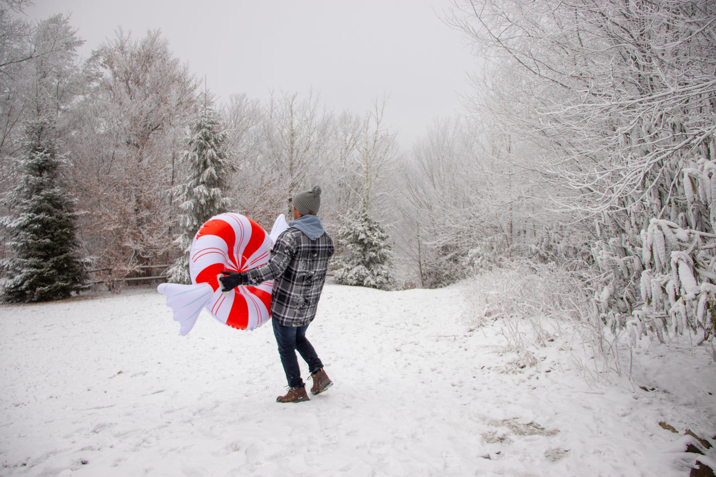 Peppermint Candy Inflatable Snow Sled 42 inch by SnowCandy