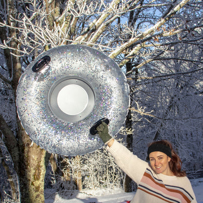 Inflatable Snow Tube Silver Glitter Large SnowCandy