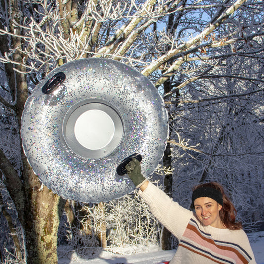Inflatable Snow Tube Silver Glitter Large SnowCandy