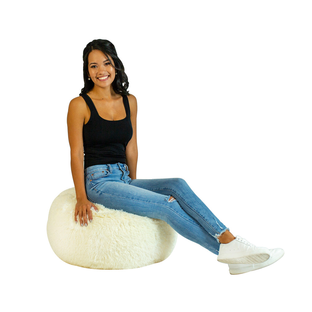 Inflatable Ottoman Mongolian Faux Fur Air Candy