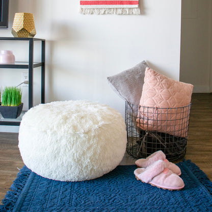 Inflatable Ottoman Mongolian Faux Fur Air Candy