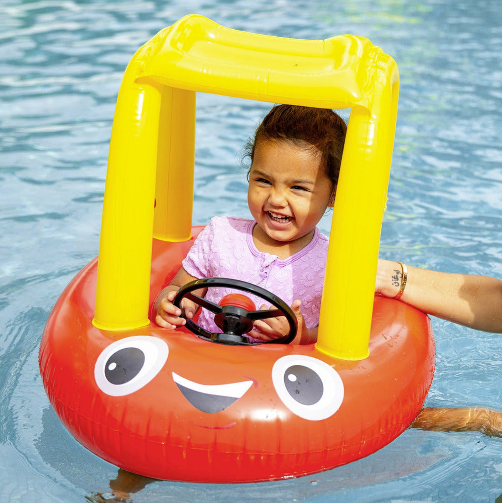 Little Tikes Cozy Coupe Junior Baby Boat - Infant Pool Float with Canopy, Safety Seat, and Steering Wheel