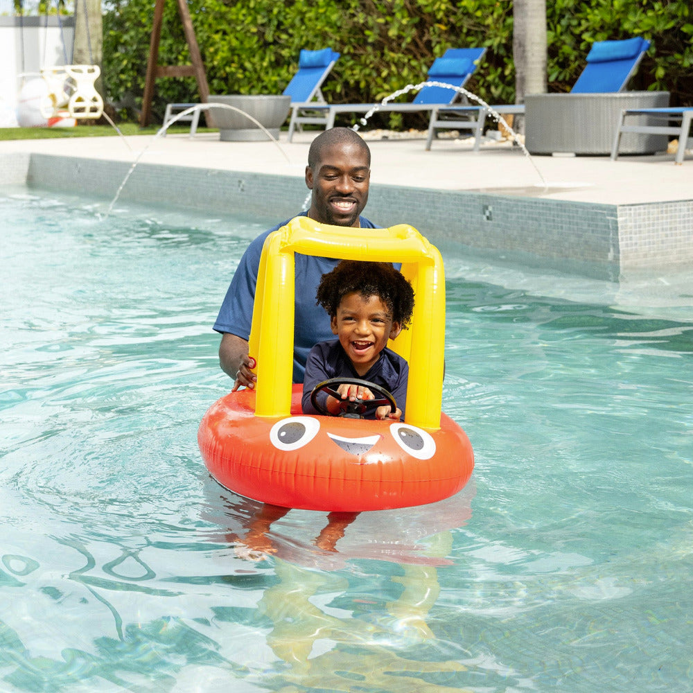 Little Tikes Cozy Coupe Junior Baby Boat - Infant Pool Float with Canopy, Safety Seat, and Steering Wheel