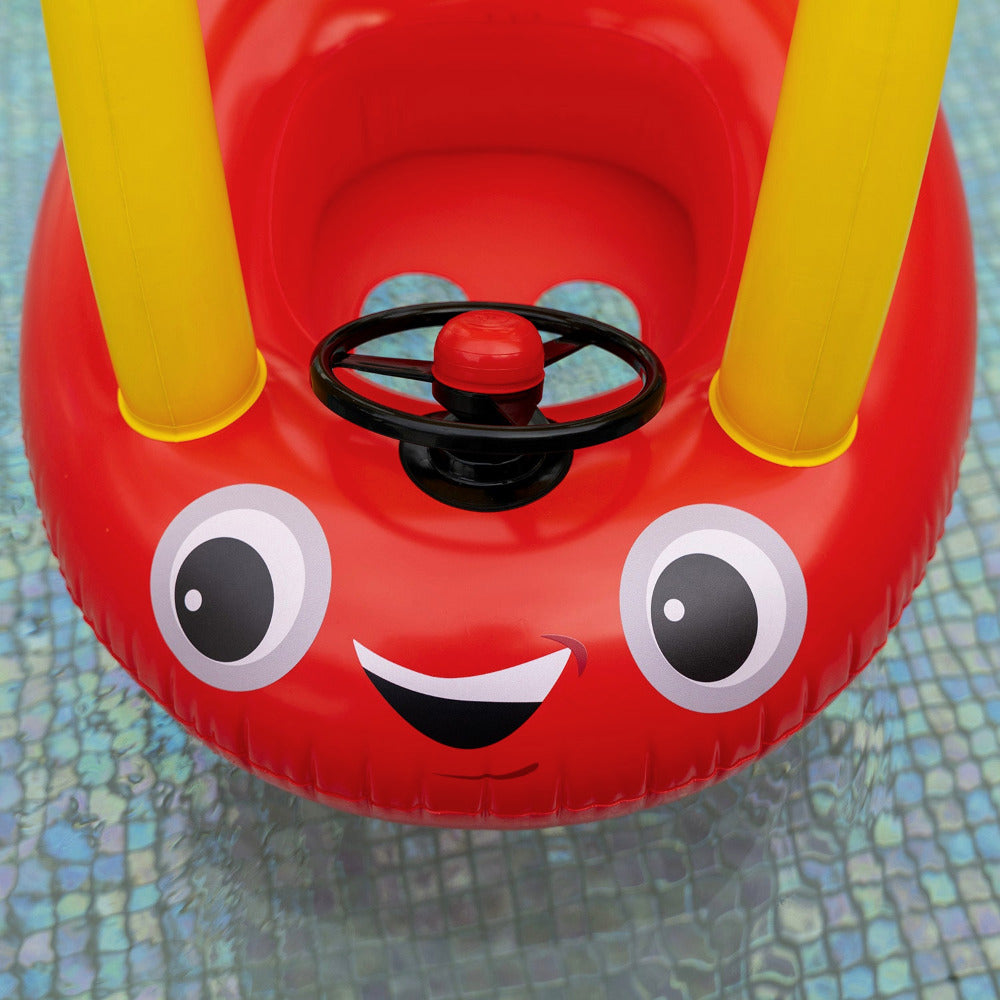 Little Tikes Cozy Coupe Junior Baby Boat - Infant Pool Float with Canopy, Safety Seat, and Steering Wheel