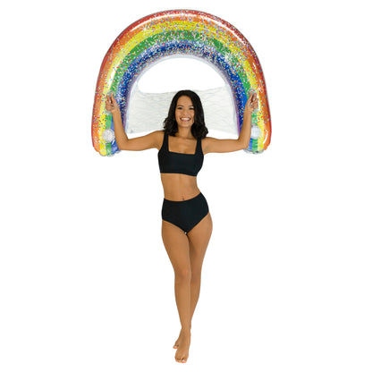 Inflatable Sun Chair Rainbow Classic Glitter PoolCandy