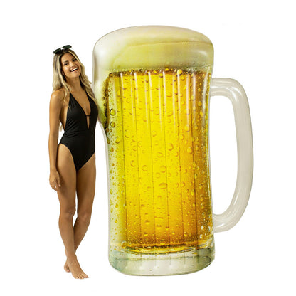 Inflatable Giant Beer Mug Pool Raft RealPrint Pool Raft 68" x 46"