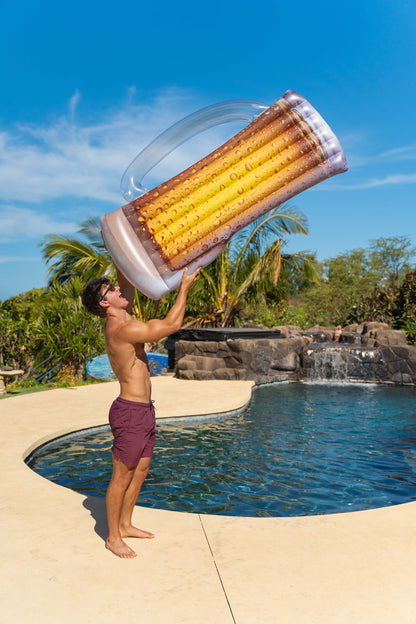 Inflatable Giant Beer Mug Pool Raft RealPrint Pool Raft 68" x 46"